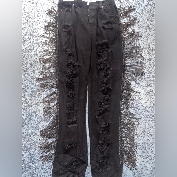 NL THE LABEL CUTTING UP DENIM JEANS - Picture 2 of 4